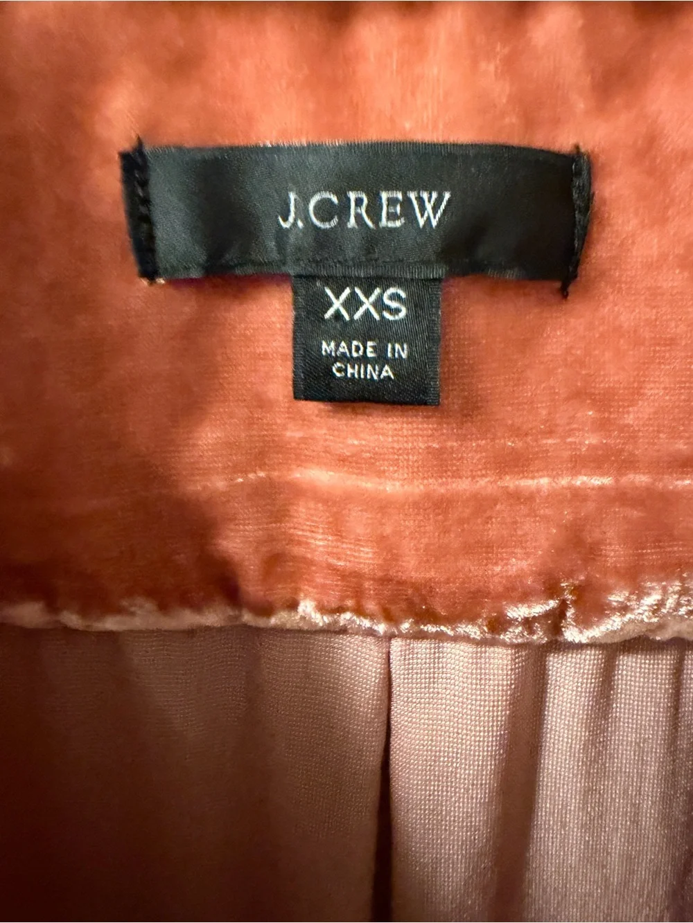 J Crew Velvet Patch-pocket Popover Shirt Burnished Barn XXS